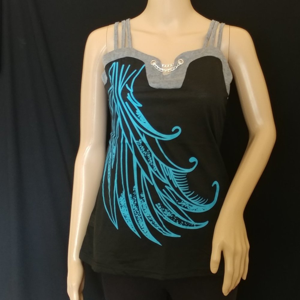Bundle 2/$10 Women's Tank Top w/Chain & Swirl Graphics
